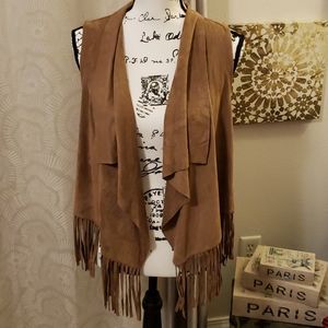Brown Fringes Vest Ladies